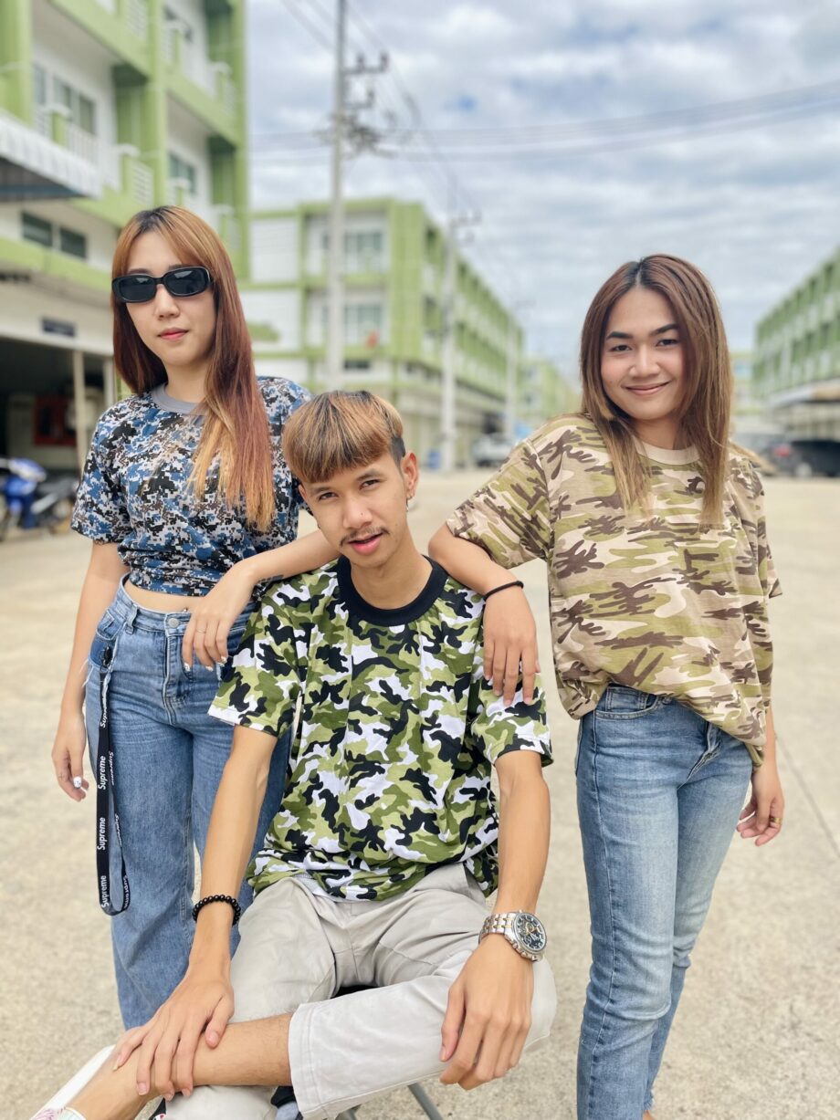 ขายปลีกส่งเสื้อลายทหาร เสื้อคอกลมลายทหาร ลายอามี้