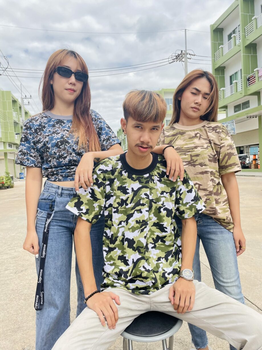 ขายปลีกส่งเสื้อลายทหาร เสื้อคอกลมลายทหาร ลายอามี้