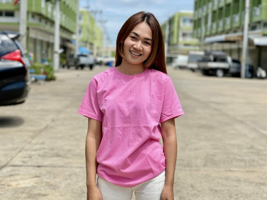 เสื้อคอกลมเสื้อสีชมพู เสื้อใส่สบายผ้าดี 2022 ราคาถูก ถูกที่สุดในประตูน้ำ