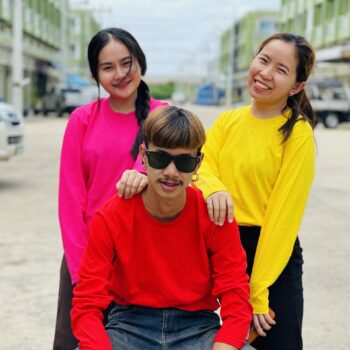เสื้อสีเหลือง แขนยาวตัวเปล่า ใส่สบาย เสื้อคนงาน เสื้อสีพื้น ราคาถูก