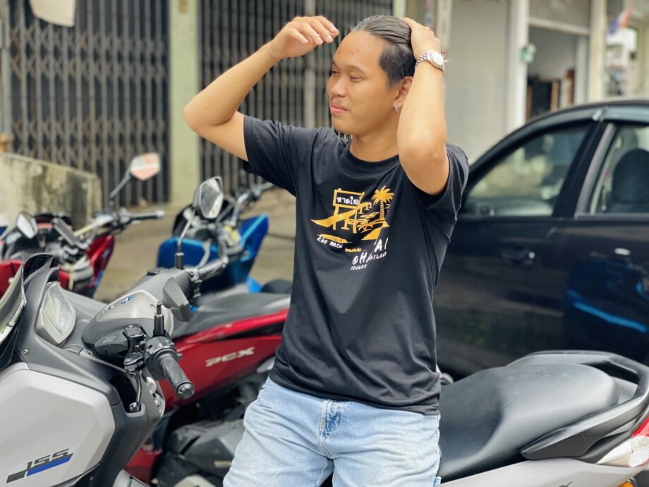 ขายเสื้อตัวเปล่า พิมพ์ลานสกรีน คอกลม คอวี เสื้อสีพื้น สีดำ เสื้อหาดใหญ่ - Image 5