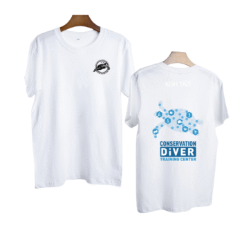 เสื้อลาย เกาะเต่า ลาย1 สีขาว
