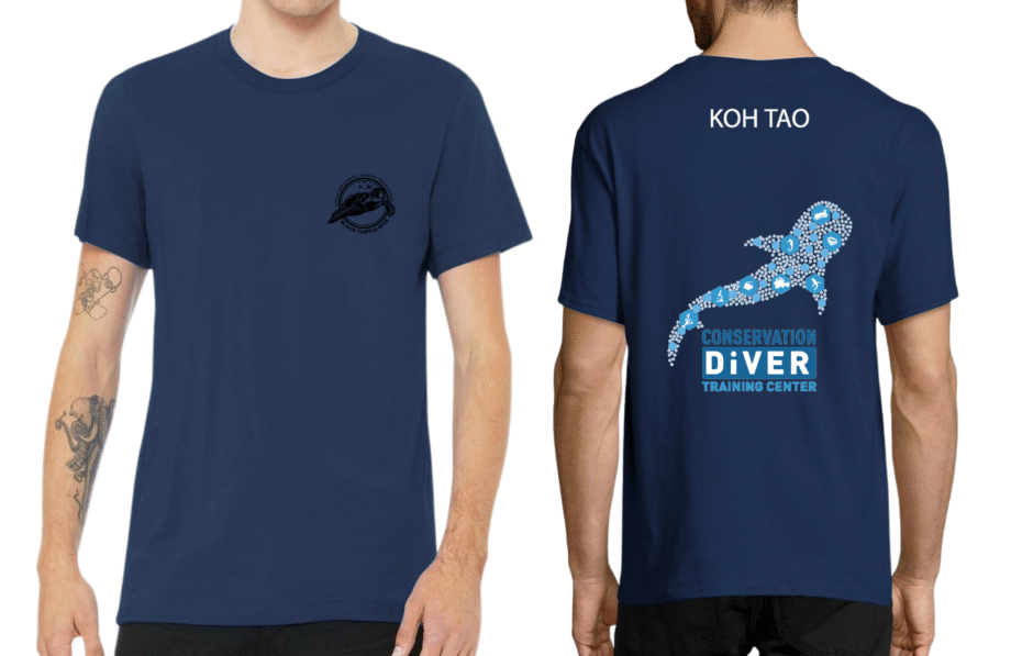 เสื้อลาย เกาเต่ารูปปลา สีกรม - Image 2