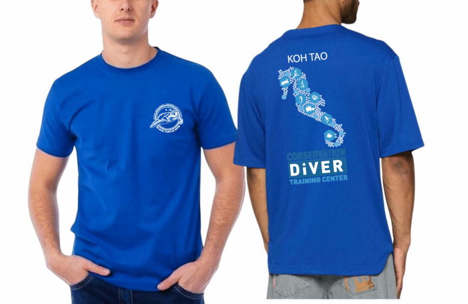 เสื้อลาย เกาะเต่าม้าน้ำ สีน้ำเงิน - Image 2